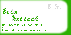 bela walisch business card